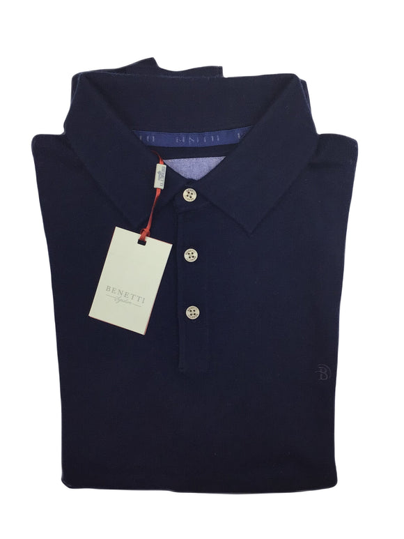 Benetti Wool Long Sleeve Polo